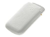 BlackBerry Leather Pocket - Housse pour téléphone portable - cuir - blanc - pour Bold 9700, 9780; Curve 8520, 8530, 8900; Curve 3G 9300, 9330 ACC-32917-202