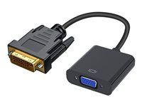 DLH - Adaptateur vidéo - DVI (M) pour 15 pin D-Sub (DB-15) (F) - 25 cm - vis moletées, support 1080 p 60 Hz - noir DY-TU4724