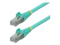 StarTech.com 3m CAT6a Ethernet Cable - Aqua - Low Smoke Zero Halogen (LSZH) - 10GbE 500MHz 100W PoE++ Snagless RJ-45 w/Strain Reliefs S/FTP Network Patch Cord - Cordon de raccordement - RJ-45 (M) pour RJ-45 (M) - 3 m - S/FTP - CAT 6a - IEEE 802.3bt - sans halogène, moulé, sans crochet, bloqué - turquoise NLAQ-3M-CAT6A-PATCH