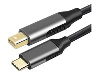 DLH - Câble adaptateur - 24 pin USB-C (M) pour Mini DisplayPort (M) - 1.8 m - support pour 4K60Hz - noir DY-TU4733