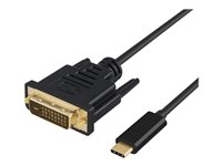 DLH - Câble adaptateur - 24 pin USB-C (M) pour DVI-D (M) - 1.8 m - support 1080p - noir DY-TU4810B