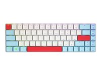 CHERRY MX LP 2.1 - Clavier - compact - backlit - sans fil - 2.4 GHz, Bluetooth 5.2, cordé - Français - commutateur : CHERRY MX profil bas - blanc G80-3860LVAFR-0